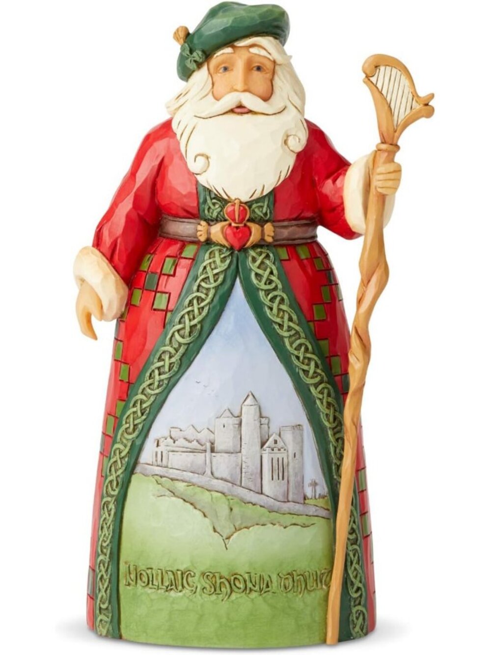 7.1-Inch Multicolor Santa's Around the World Irish Figurine - Charming Holiday